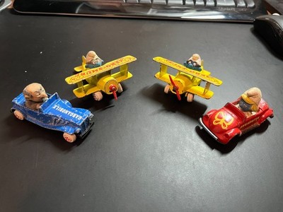 Vintage 1982 Smurf Die-cast Metal Aero-Smurf Plane 2x, Gargamobile, & Smurfette
