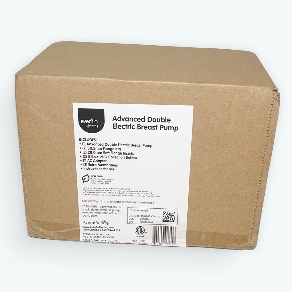 Extractor de leche eléctrico doble Evenflo Advanced 2951 versión básica NUEVO sellado Foto 2 de 4