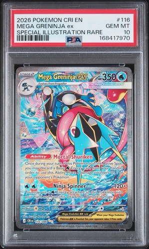 2026 POKEMON CHAOS RISING ILLUSTRATION RARE #116 SIR MEGA GRENINJA EX PSA 10