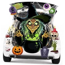 Halloween Witch Trunk or Treat Car Decorations Kit SUV Backdrop Banner