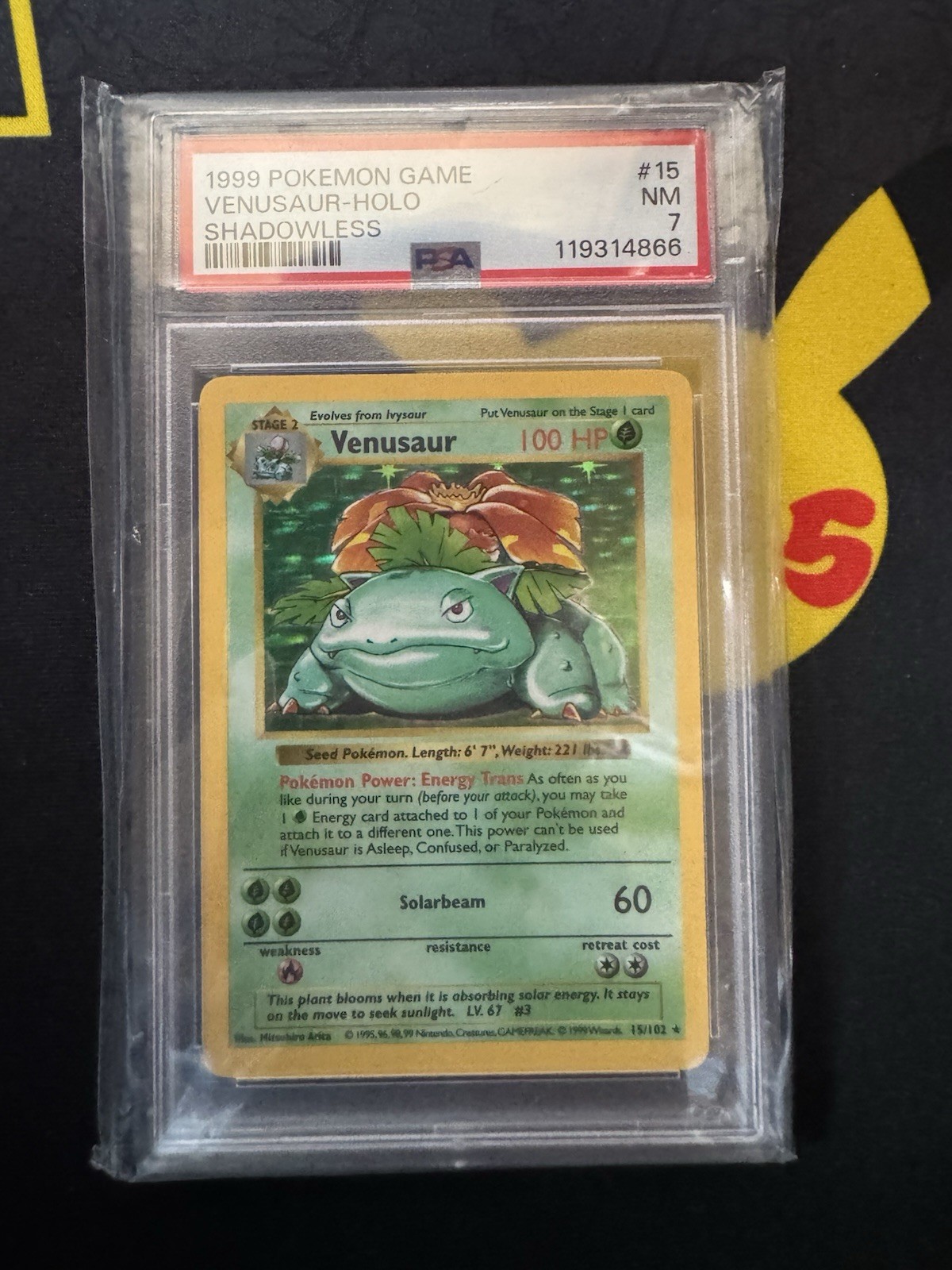 Venusaur 015/102 Base Set (Shadowless) Holo