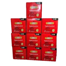 Twinings English Breakfast Black Tea, 100 Individually Wrapped Tea Bags 10 packs