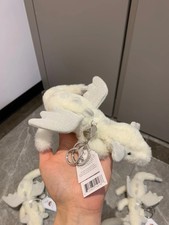 NWT Jellycat White Dragon - Plush Bag Charm Keychain Cute - With Dust Bag