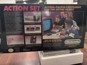 Nintendo NES Action Set Complete in Box CIB w/ Zapper DuckHuntMarioManualsPoster
