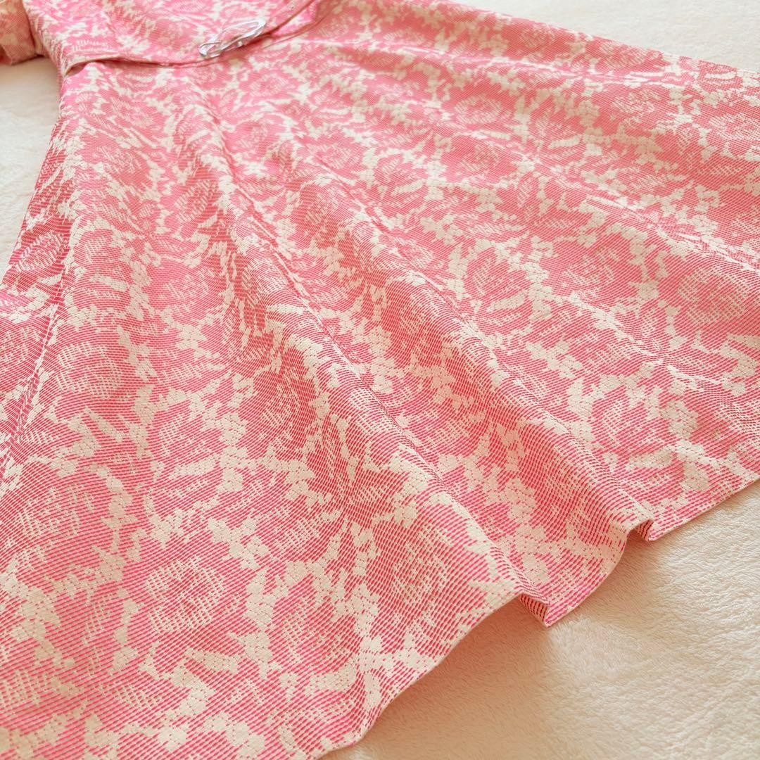 VALENTINO Floral Jacquard Dress Pink Size XL Elegant Designer Belted From Japan thumbnail 3