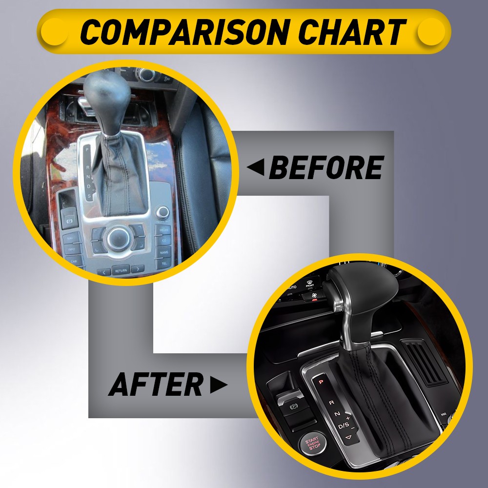 Gear Shift Knob Shifter Leather Gaiter Boot Cover Black Fit Audi A4 A5 A6 Q5 Q7