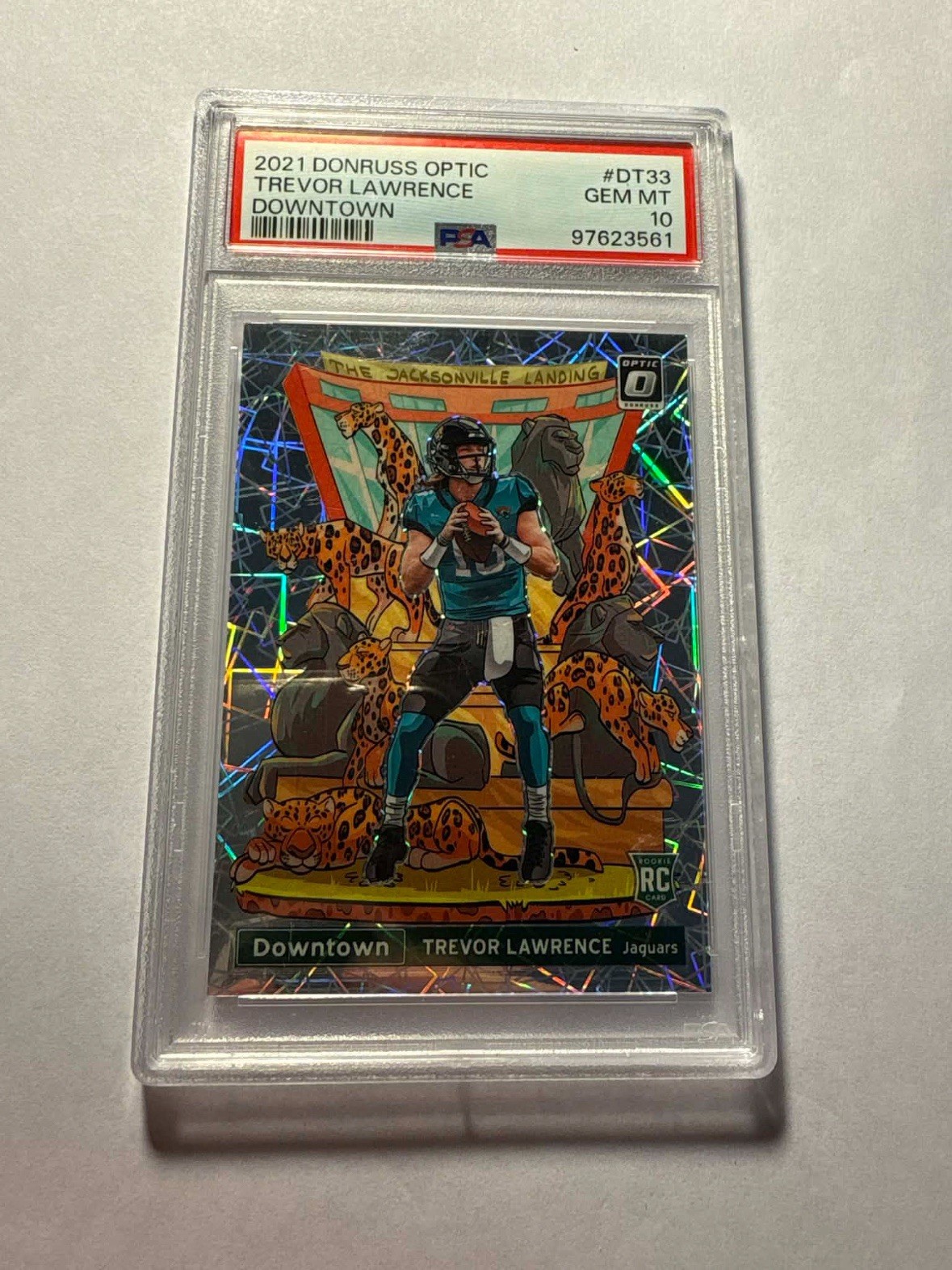 2021 Panini Donruss Optic Downtown Trevor Lawrence #DT33 PSA 10 Case Hit Rookie