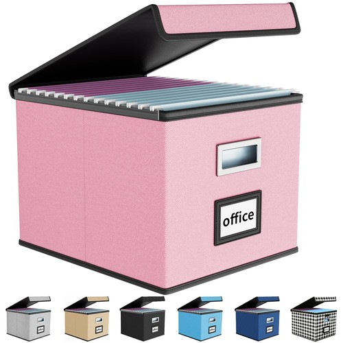 Collapsible File Organizer Box Filling Folder Document Storage Bins ...