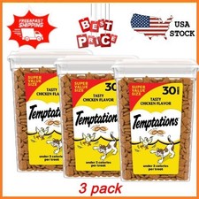 NEW 3 pack Temptations Tasty Chicken Flavor Crunchy & Soft Cat Treats, 30 oz