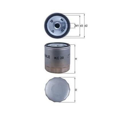 Mahle KC 20 Kraftstofffilter für Fiat Ford Iveco Kälble Renault Volvo Agria Mwm