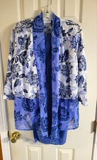 Alfred Dunner Blue Capre Size 12 Pants  Jacket Size M