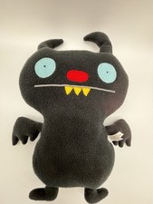 UGLY DOLL Black Bat 14  Plush Black Red Nose Horns Bat Wings Teeth Pre-owned