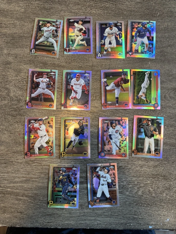 Lote de 225+ tarjetas Topps Chrome 2025 MLB, novatos, insertos, 70 paralelos Foto 3 de 4
