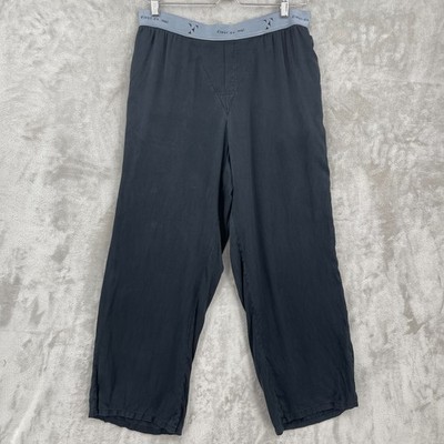 Fleur Du Mal Women's M Black Washable Silk Pajama Lounge Pants Pockets Flowy