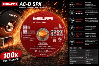 Hilti AC-D SPX 125 × 1,0 mm Ultimate Trennscheiben | Edelstahl & Stahl  #2181351