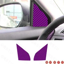 2X For Mazda CX-9 2010-15 Purple Carbon Fiber Interior Front A-Pillar Cover Trim