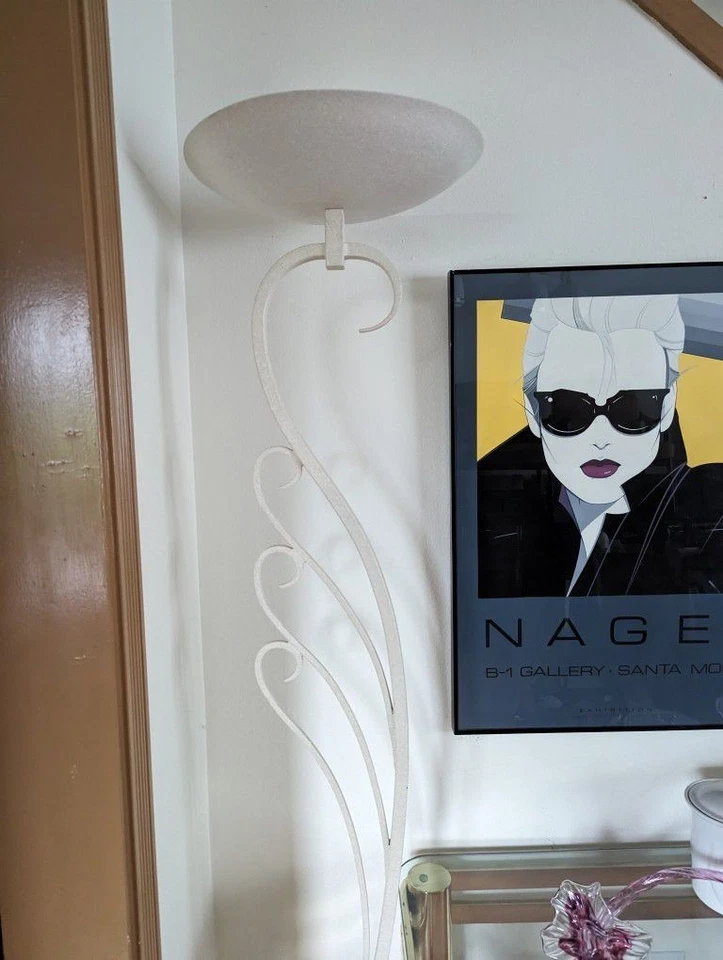 Lámpara de pie de colección posmoderna Art Deco Nouveau Peacock - Cisne circa '92 Foto 3 de 4