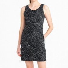 Kenar Womens Sheath Dress 10 Black White Abstract Print Sleeveless Career