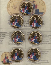 1961 to 1967 One Penny 7 coins Changing Face of British Coins/Certificate-61674a