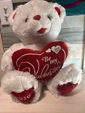 Dan Dee Be My Valentine Lg White Sweetheart Teddy Bear 2016 Red Hearts