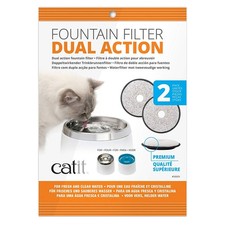 Catit Drinking Fountain Cartridges Senses Steel Water Bowl Fresh & Clear 2 pack