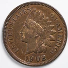 1902 Indian Head Penny Cent Extremely Fine (XF) (Cleaned)