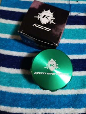 Kozo Grinders Best Herb Grinder Large 4 Piece, 2.5in Green Anodized Aluminum