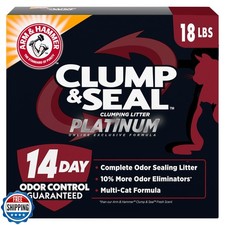 ARM and HAMMER Clump and Seal Platinum Clumping Cat Litter Odor Control, Mult