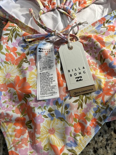 NWT BILLABONG Youth Girl Kissed By The Sun One Piece Swimsuit Halter Floral SZ 8 - Picture 6 of 12