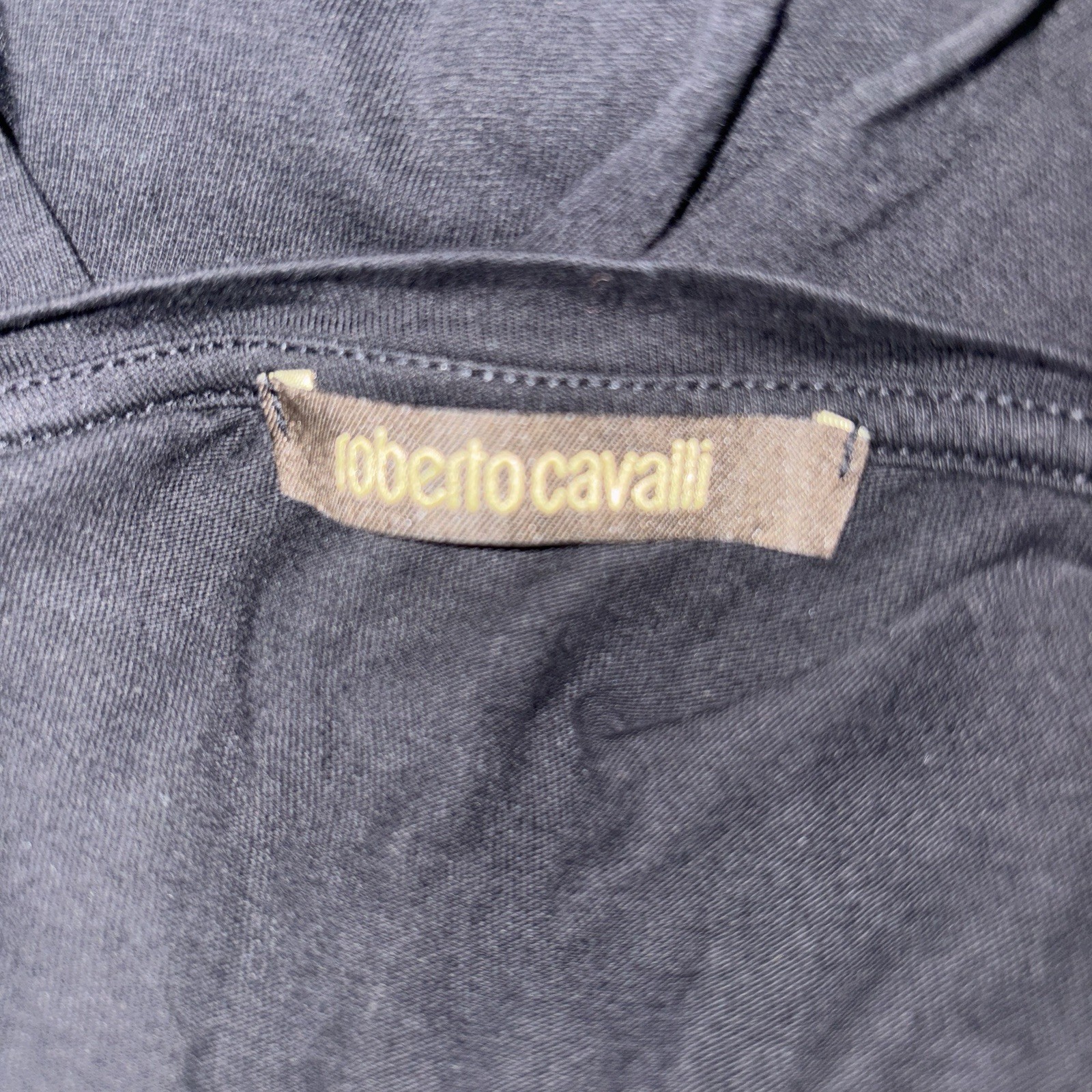 Roberto Cavalli T Shirt Mens Size XL Black Snake Anchor Roses Graphic Tee