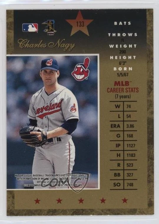 1997 Donruss Elite Gold Charles Nagy #133 - Image 2 of 2