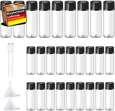 5ml Glasflaschen Set Auslaufsicher für ätherische Öle & Proben | Borosilikat, Tr