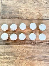 Lot Of 10 Vintage Style White Porcelain Cabinet Pull Knobs With Screws 1990's
