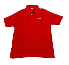 Eastern Airlines Polo Shirt Vintage Mens Size M/L Red Uniform 80s USA Made RARE