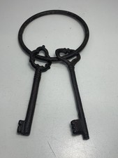 2 Metal Over-Sized Vintage Look Style Decorative Keys Ring Skeleton Heavy Sturdy