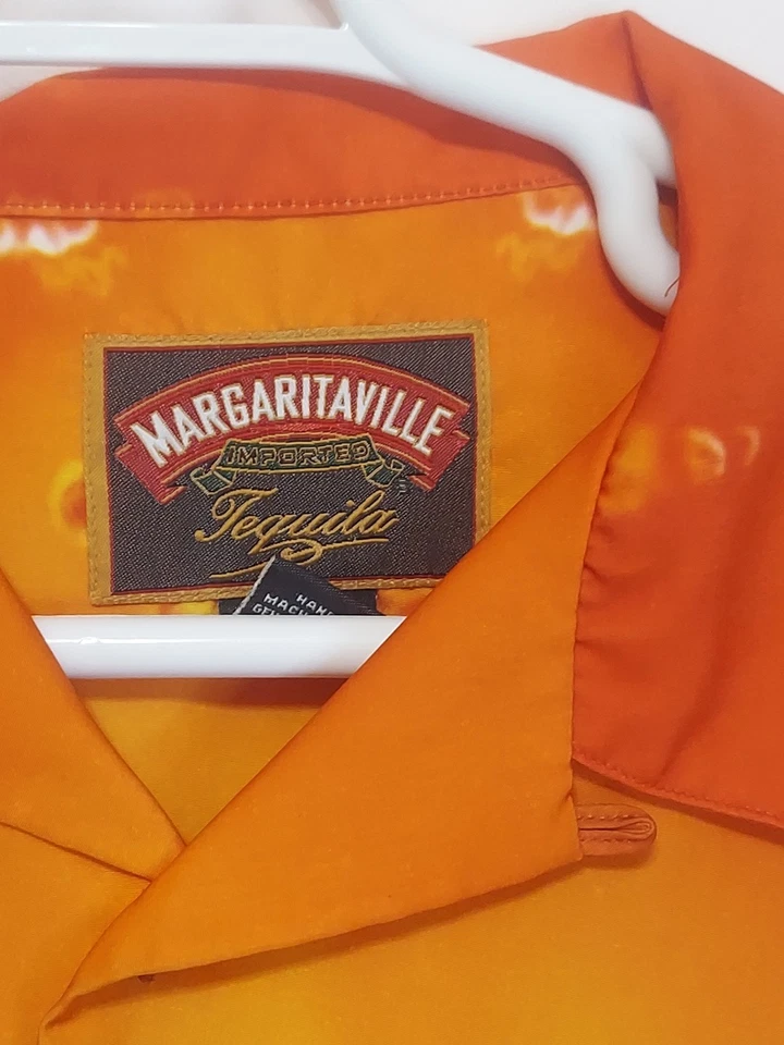 Camisa Margaritaville Para Hombre Mediana Hawaiana Playa Tequila Crucero Fiesta Verano Foto 2 de 4