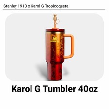Stanley 1913x KAROL G 40oz Quencher H2.O Tumbler Gold TROPICOQUETA Pineapple Lid