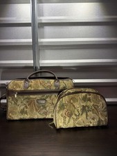 Vintage Jaguar Floral Tapestry Rolling Carryo...