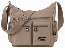 Women's Waterproof Multi Pocket Crossbody Bag Beige