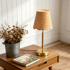 Boho Rattan Table Lamp for Elegant Canopy Bedside Table