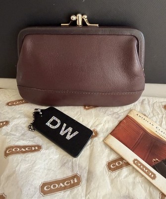 COACH VINTAGE DOUBLE KISSLOCK MAHOGANY COIN/CHANGE PURSE CLUTCH