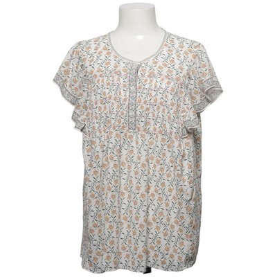 Max Studio, Top, Größe: 2XL, Weiß/Mehrfarbig, Elasthan/Polyester, Blumen #PCn