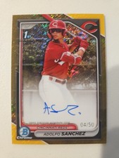 🔥2023 Bowman Chrome Prospects Gold Shimmer AU 4/50 CPA‑AS Adolfo Sanchez GM🔥