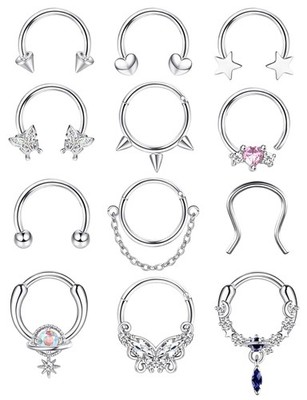 Jstyle 16G 10MM Septum Rings for Women Hypoallergenic Surgical Steel Septum J...