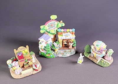 Cottontale Cottages Garden Shoppe Easter Village 1999 Lot Of 3 Shoppes