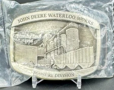 JOHN DEERE Belt Buckle Incoming Sand 1996 Waterloo Works Foundry Still Sealed