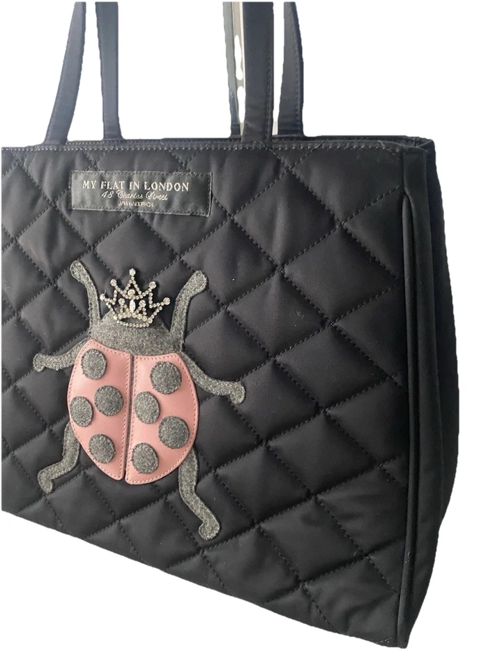 My Flat In London Satchel Tote Bag Queen Ladybug Jan Haedrich Vintage - Image 3 of 4