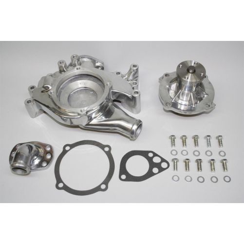 PRW 1444012 Water Pump Kit & Housing Polished Pump & Housing For Chrysler Mopar