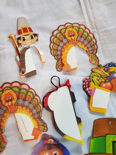 VTG Beistle Thanksgiving Pilgrim Cardboard Honeycomb Wall Art Decor Lot 70s 80s - Picture 14 of 18