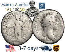 Ancient Roman Empire Coin Silver Denarius Marcus Aurelius 161 180 AD #20702